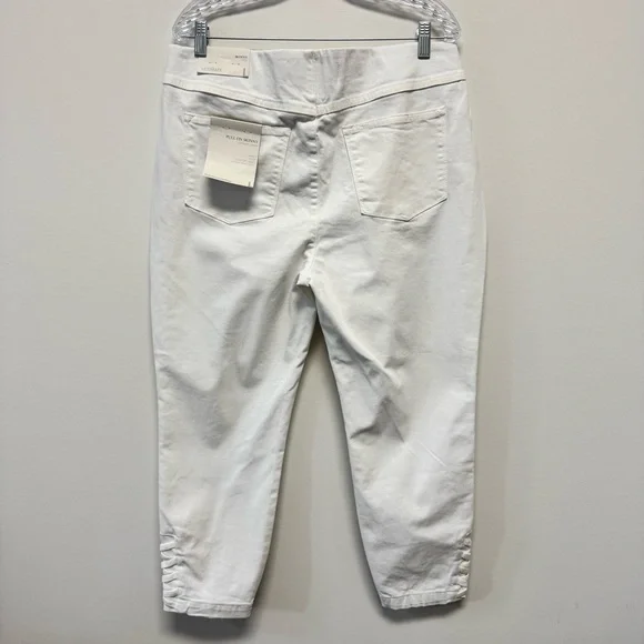 NWT Soft Surroundings Pull On Skinny Ultimate Denim Crop Hem Detail Size L 14/16 - Picture 4 of 16